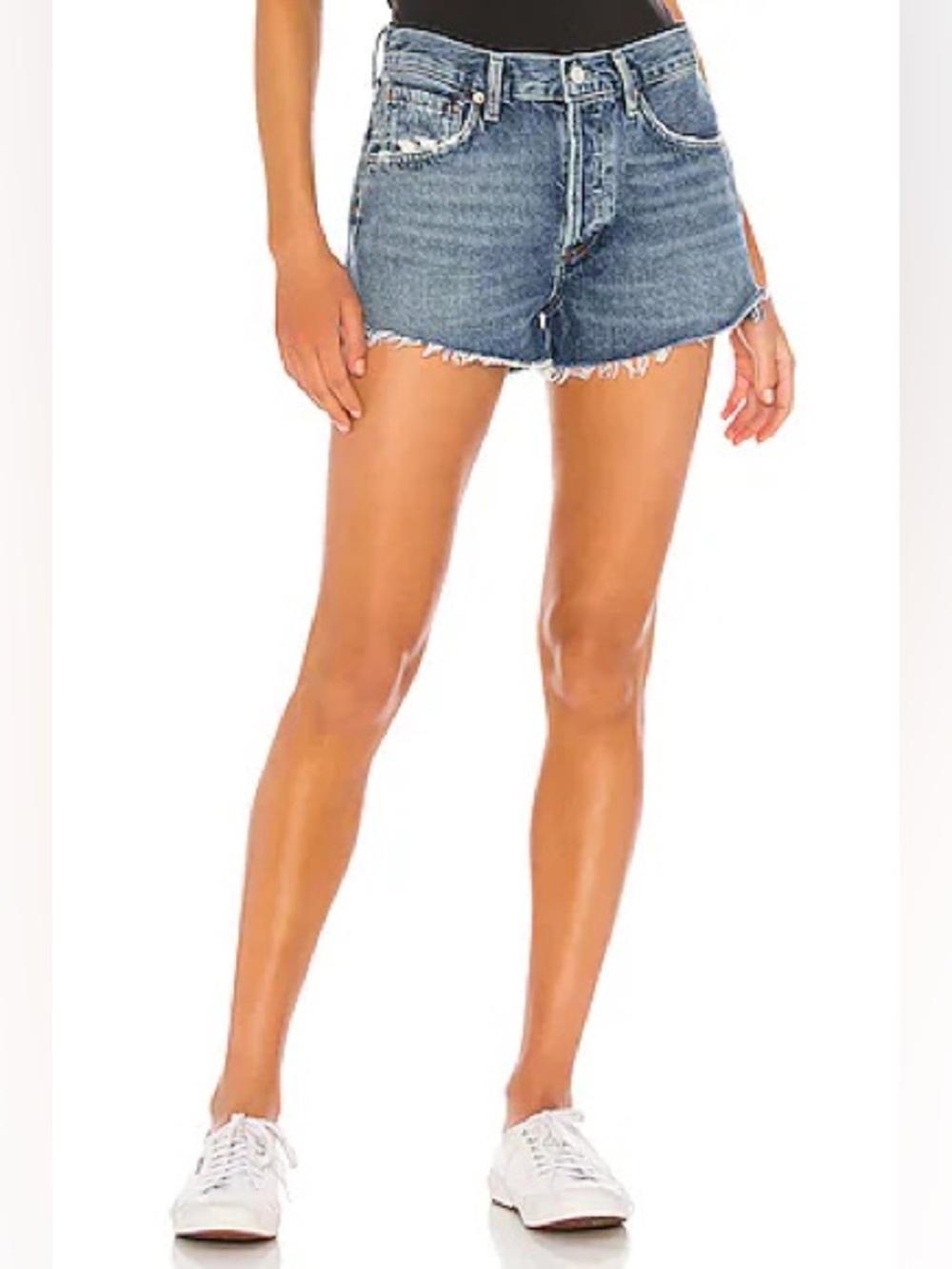 Agolde Parker Frayed Hem Jean Shorts